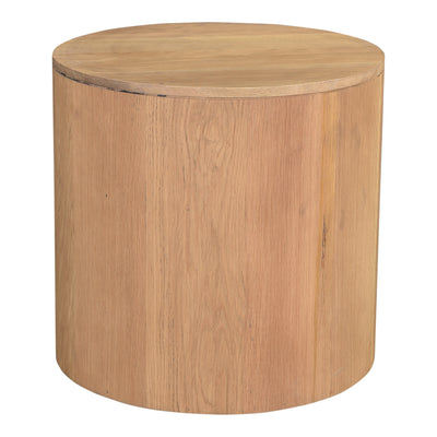 Beautifully organic. Crafted from solid oak, the round Theo nightstand features a natural finish highlighting the wood's o...
