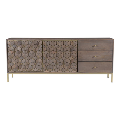 Beautiful cubic patterns and a brass metal finish is present on the Corolla sideboard. Produced with ethically sustainable...