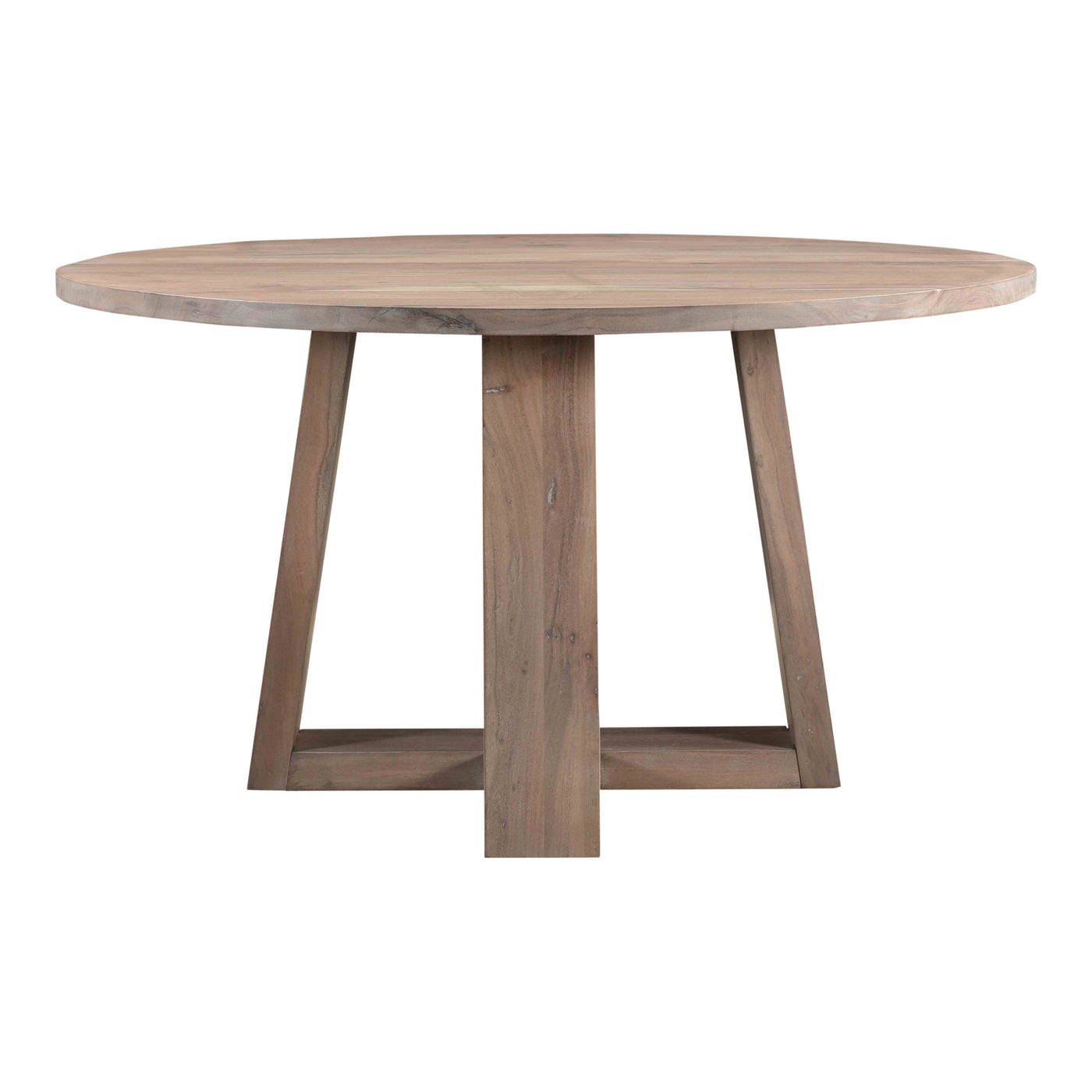 Sweetly bright in a Scandinavian whitewashed finish, the Tanya round dining table is made of solid acacia wood with an org...