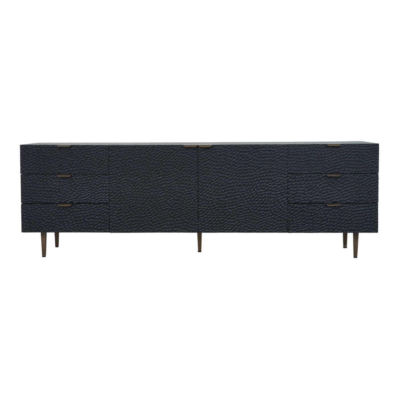 A distinguished silhouette for the dining room. Cutting a suave profile in black and gold, Breu’s textured front façade fe...