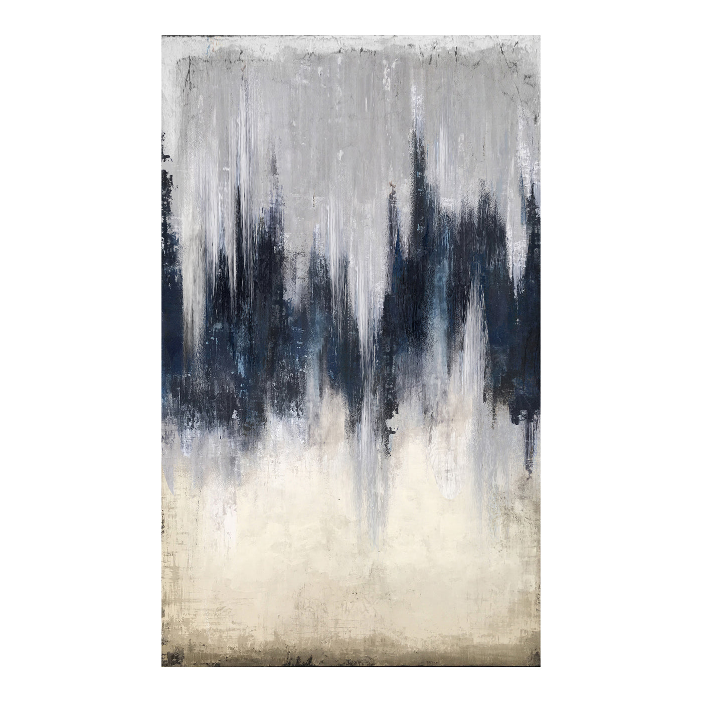This extra-large painting will be the stunning focal point in any room it finds home. Tones from white to black in dramati...