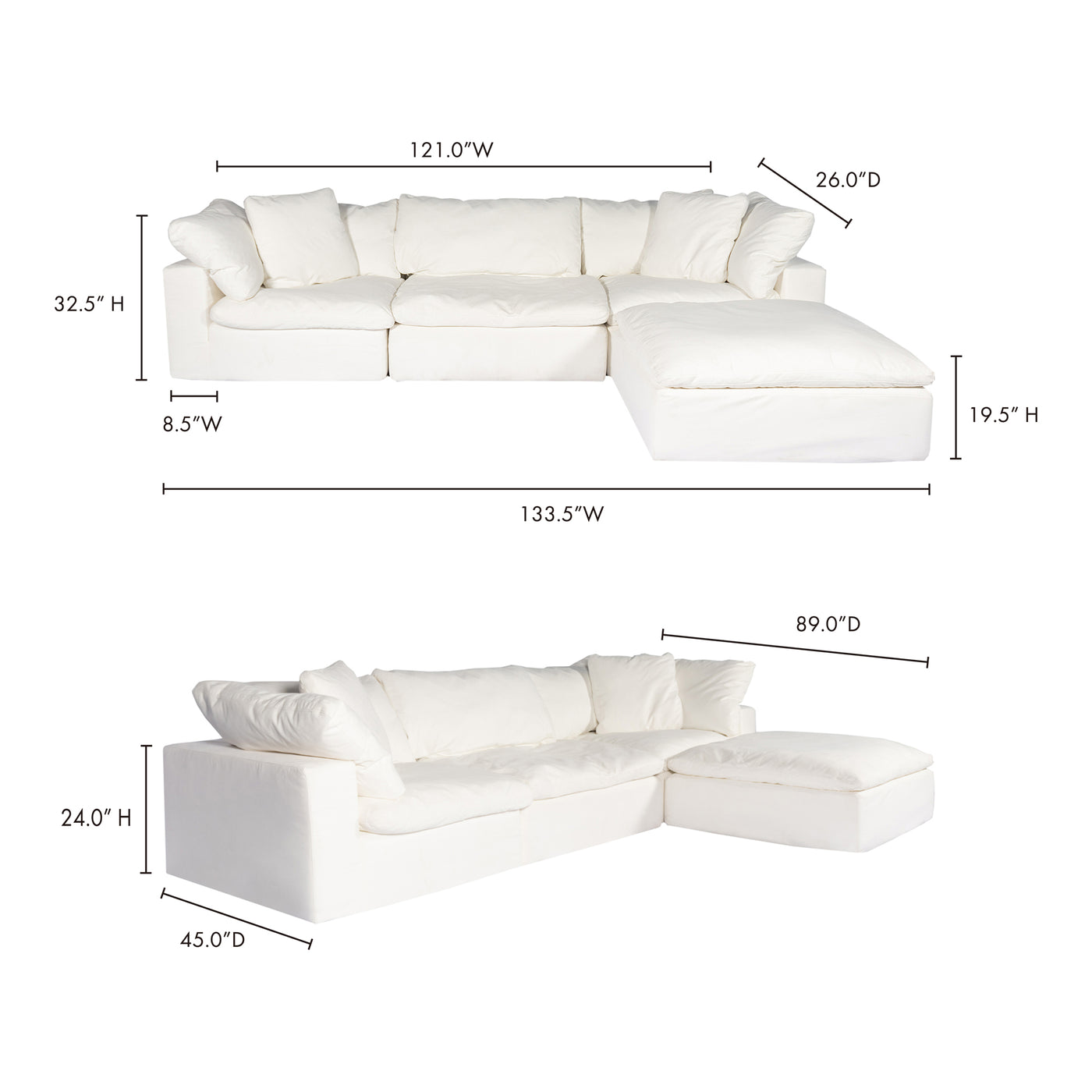 A stain resistant sectional that's ready for all the messes involved in running a busy household. The Clay modular section...
