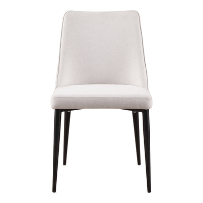 Dig into simplicity with the Lula dining chair. Soft white upholstery offers contemporary cool, while a welcoming scooped ...