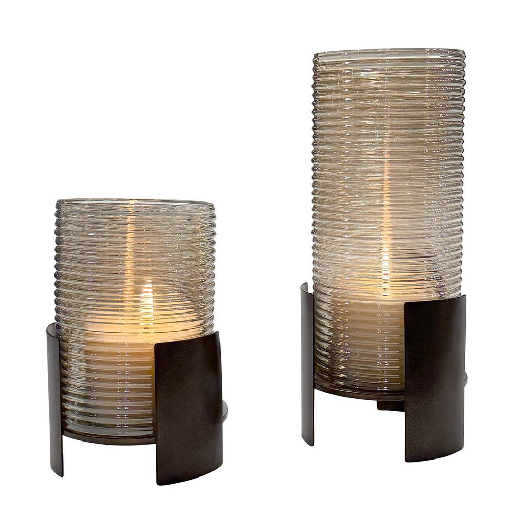 Fluted Fire Candleholders Set/2