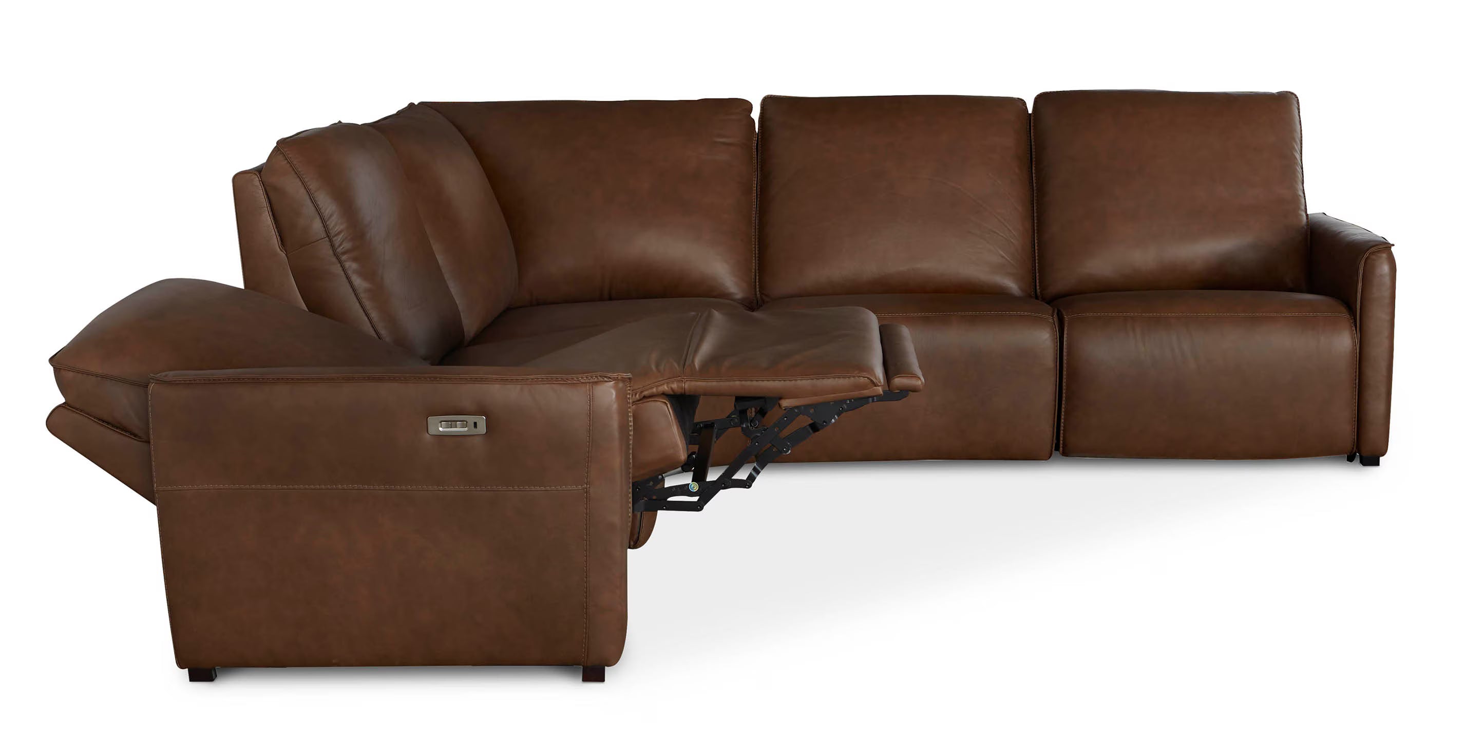 Everett Leather Modular Reclining Sectional