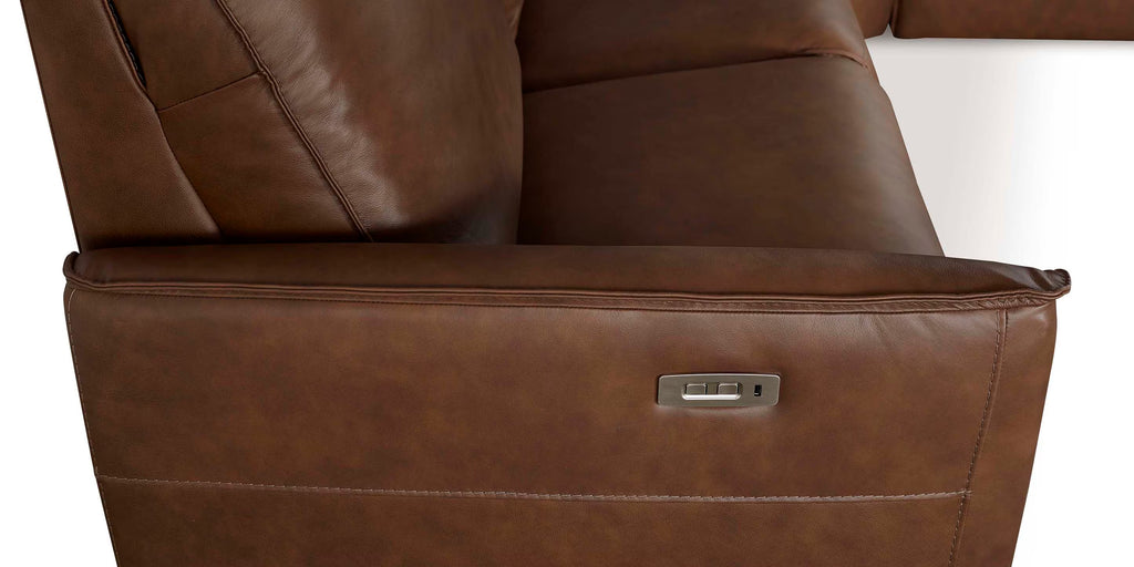 Everett Leather Modular Reclining Sectional