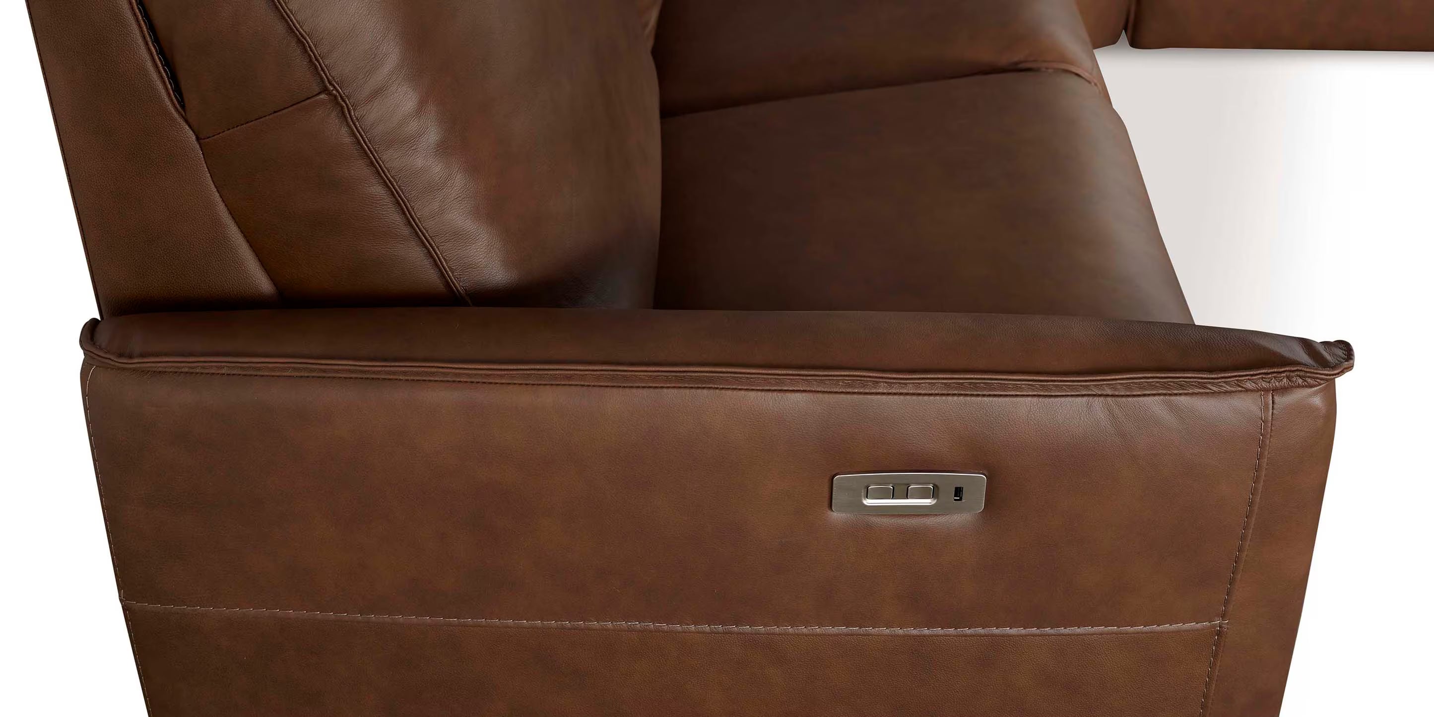 Everett Leather Modular Reclining Sectional