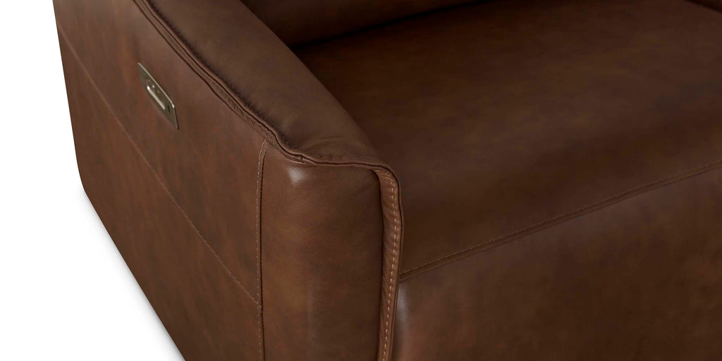Everett Leather Modular Reclining Sectional