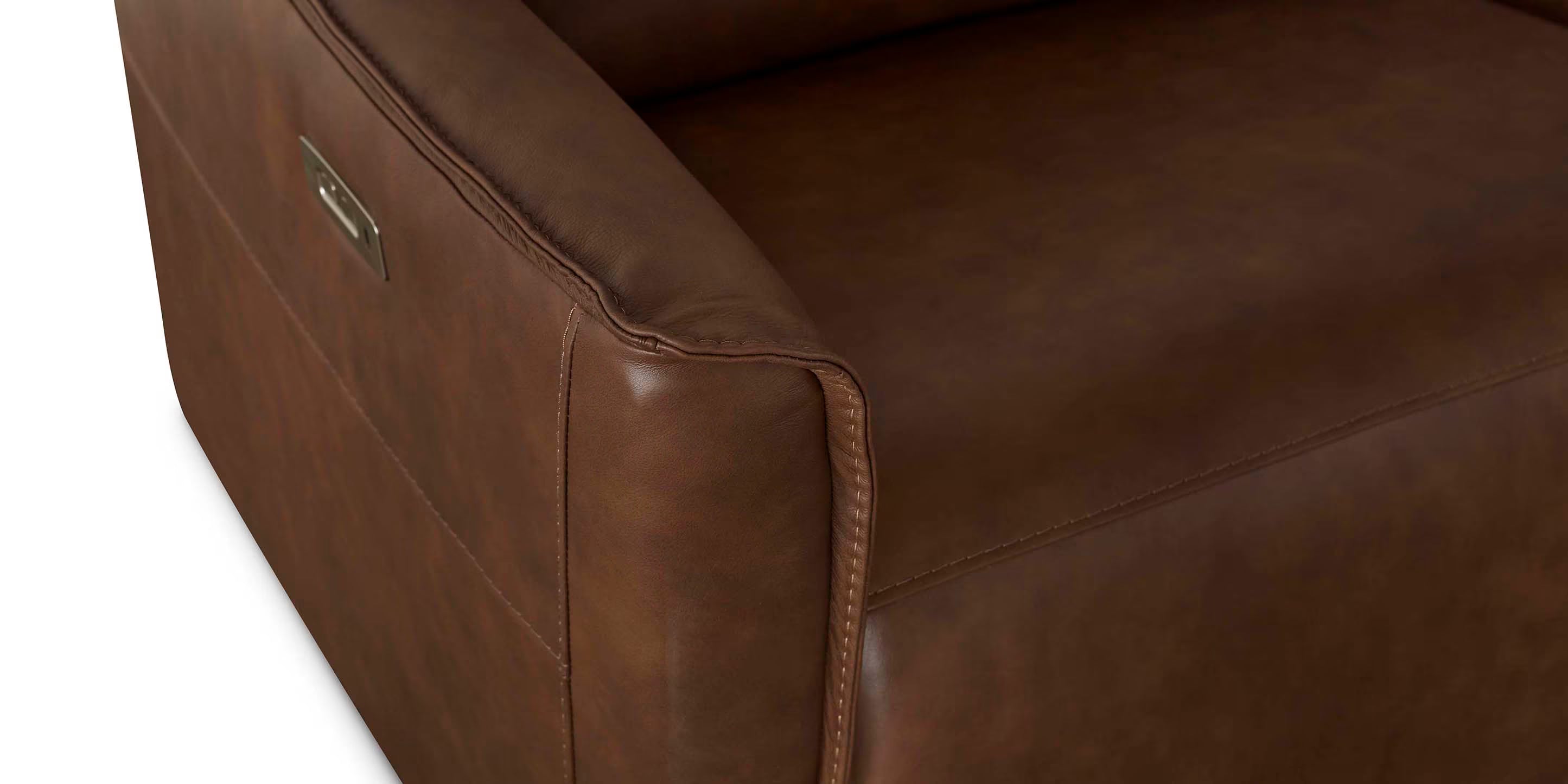 Everett Leather Modular Reclining Sectional