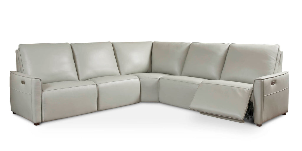 Everett Leather Modular Reclining Sectional