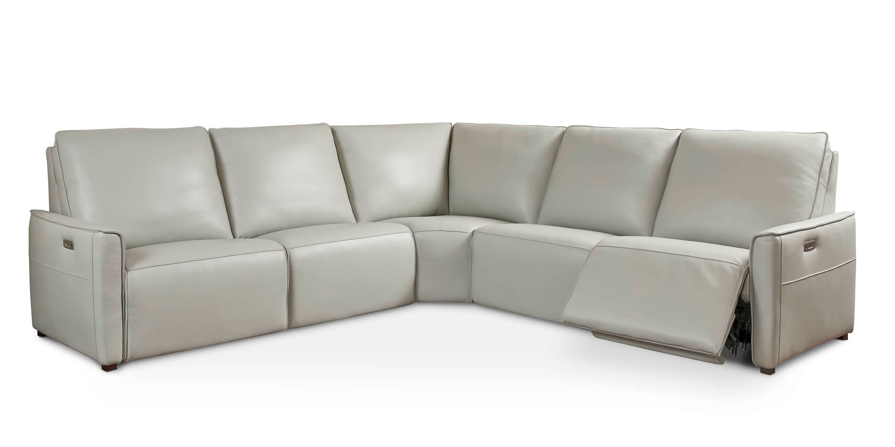 Everett Leather Modular Reclining Sectional