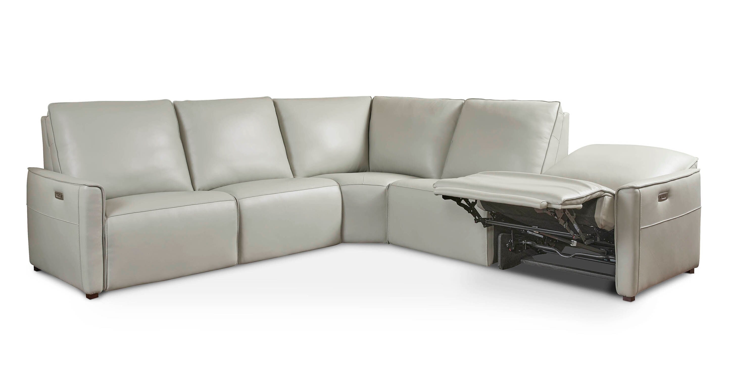 Everett Leather Modular Reclining Sectional