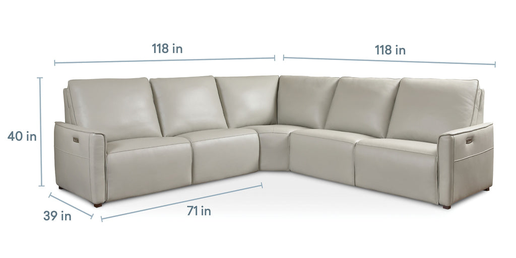 Everett Leather Modular Reclining Sectional