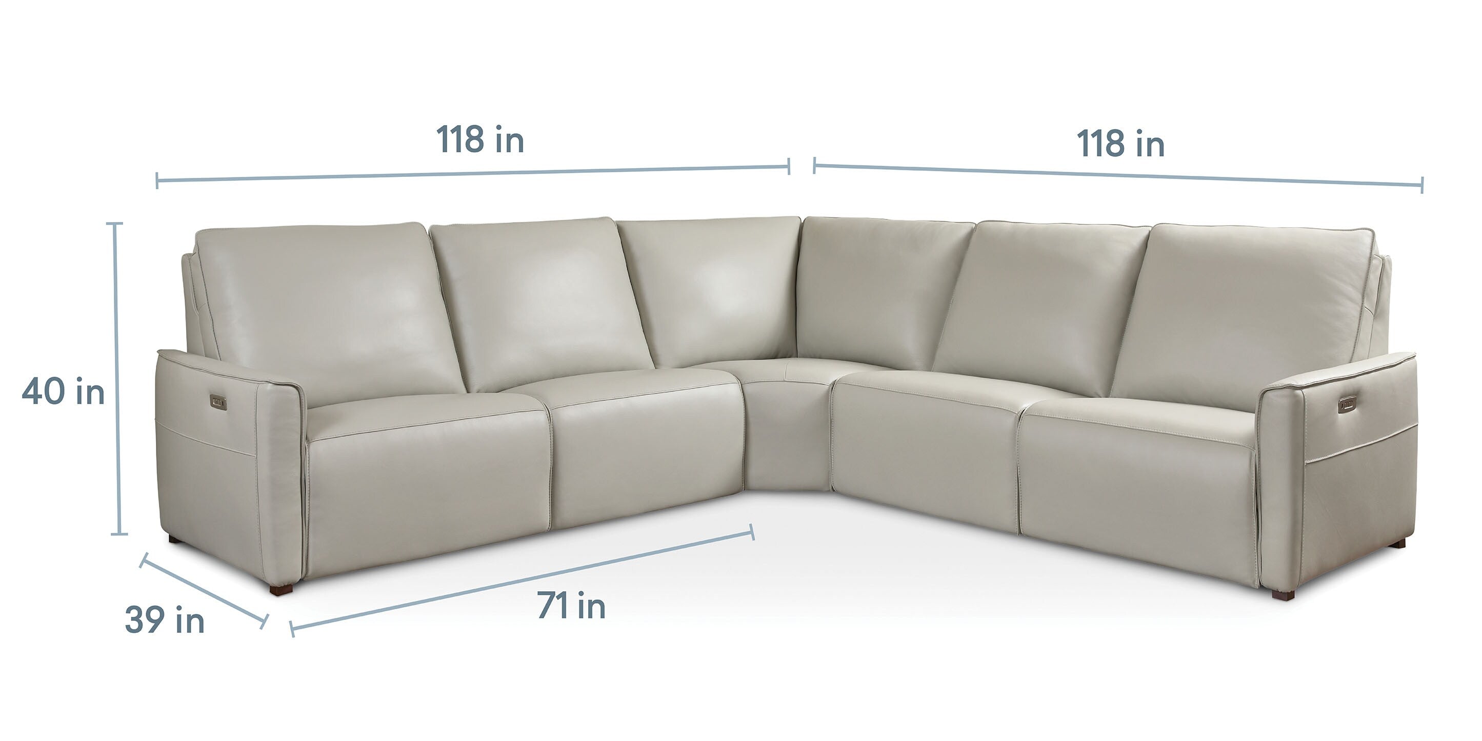 Everett Leather Modular Reclining Sectional