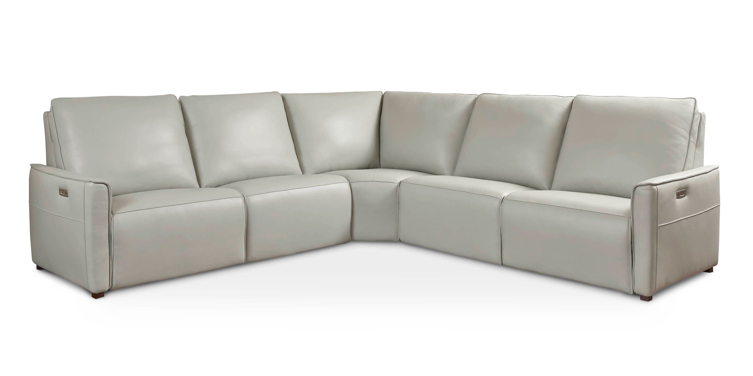 Everett Leather Modular Reclining Sectional