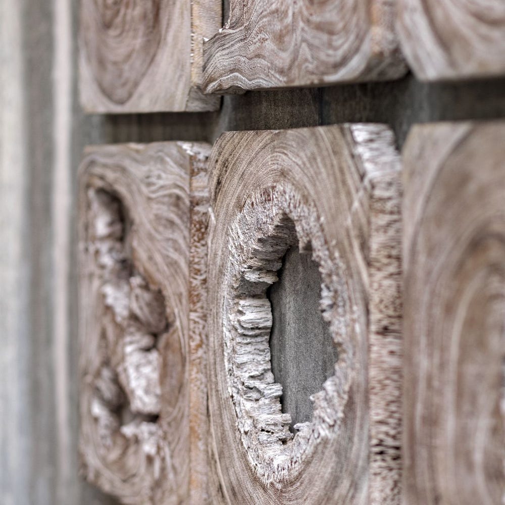 Bahati Wood Wall Decor in Whitewashed Set/9