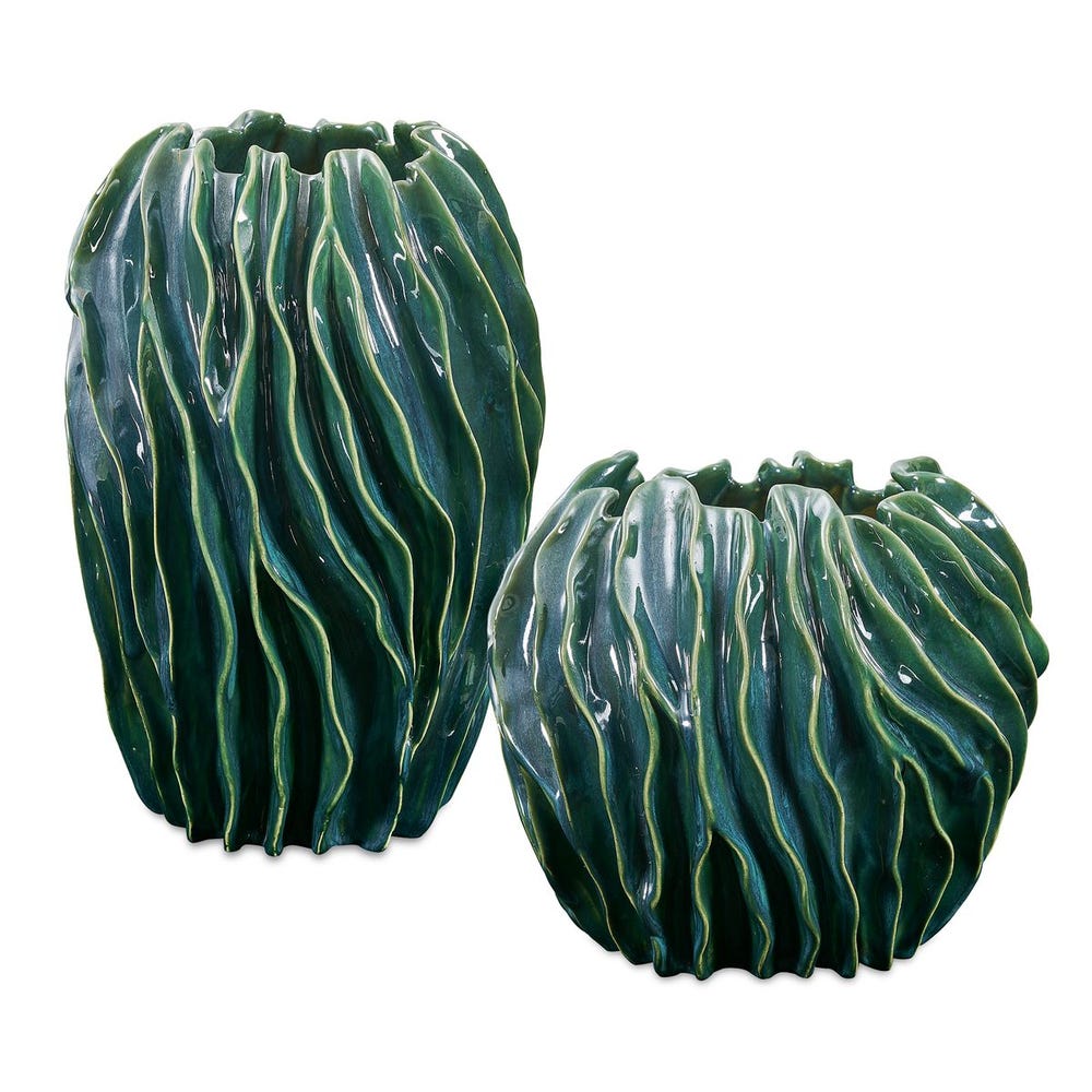 Veridian Ridge Indoor-Outdoor Vases Set/2
