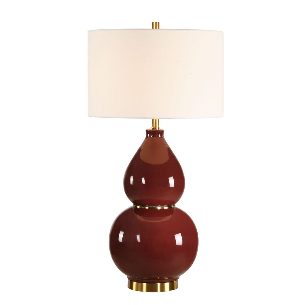 Gourd Burgundy Table Lamp
