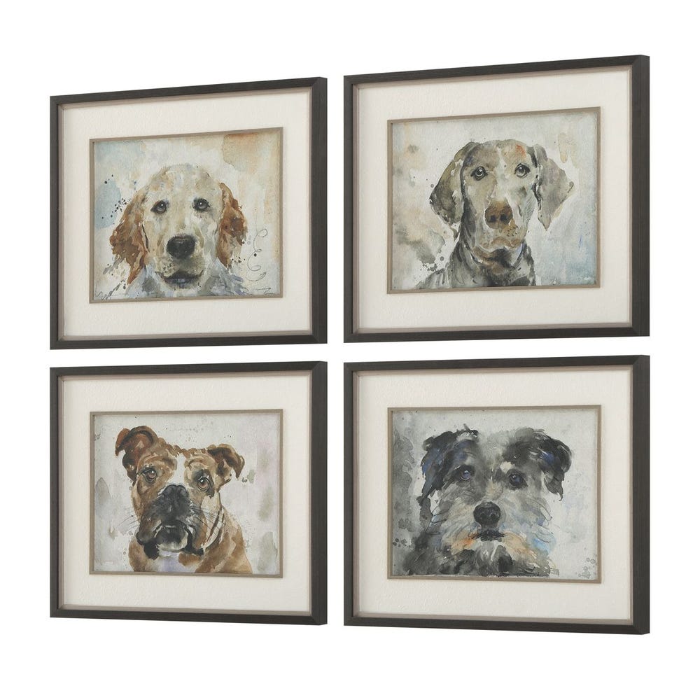 Dog Days Framed Prints Set/4