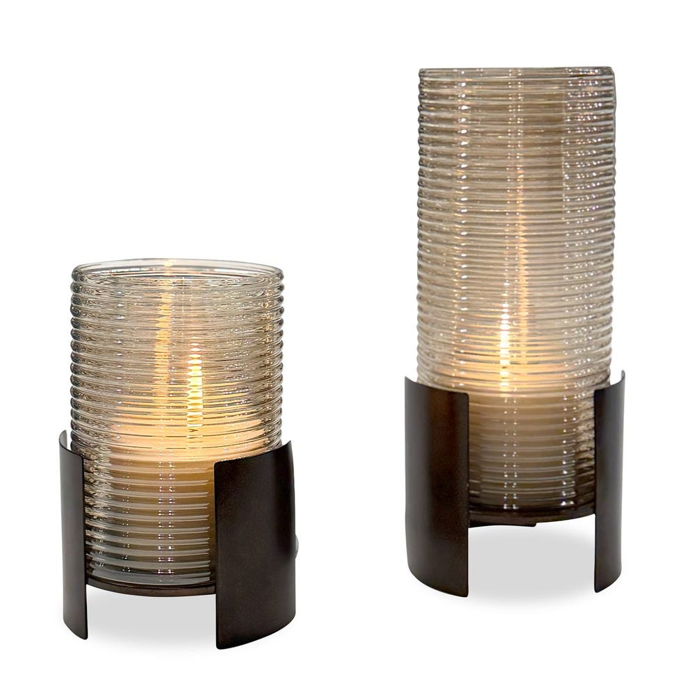 Fluted Fire Candleholders Set/2
