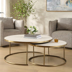 Aragon White Nesting Coffee Tables Set/2