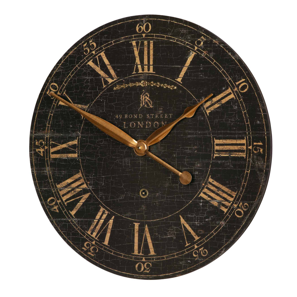 Bond Street 18" Black Wall Clock