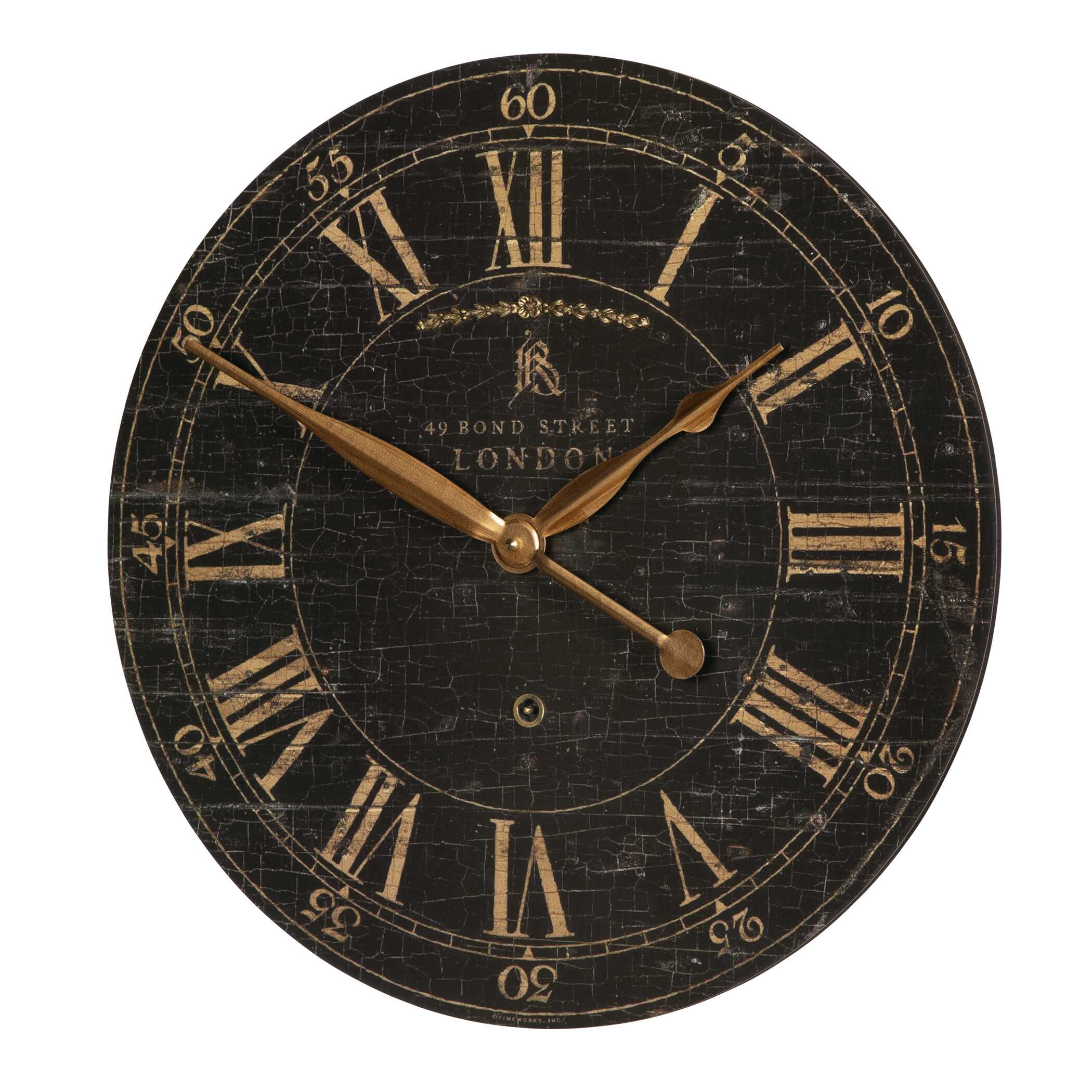Bond Street 18" Black Wall Clock