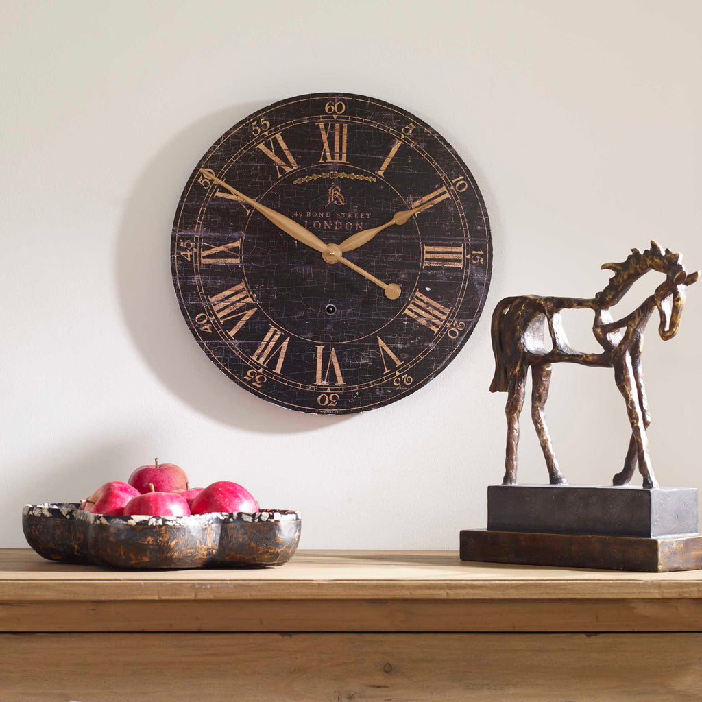 Bond Street 18" Black Wall Clock