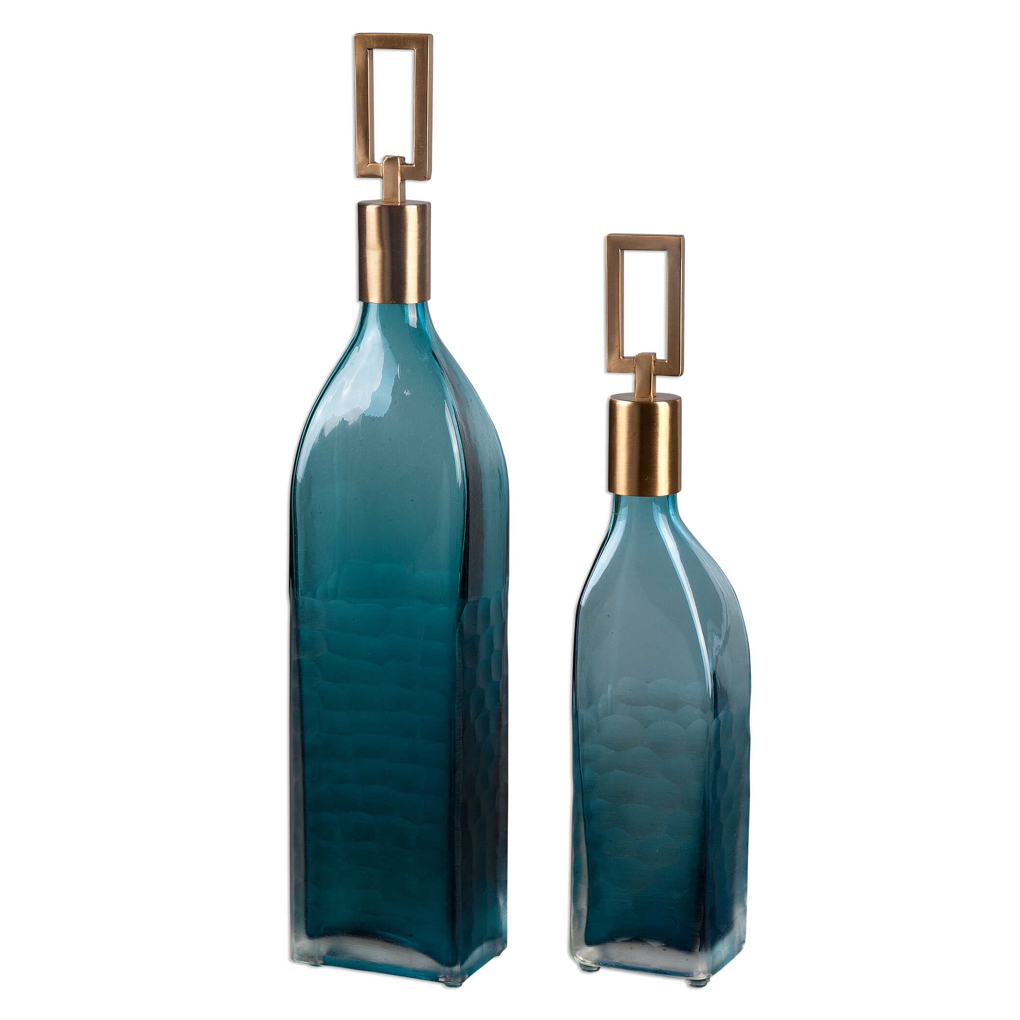 Annabella Teal Glass Bottles Set/2
