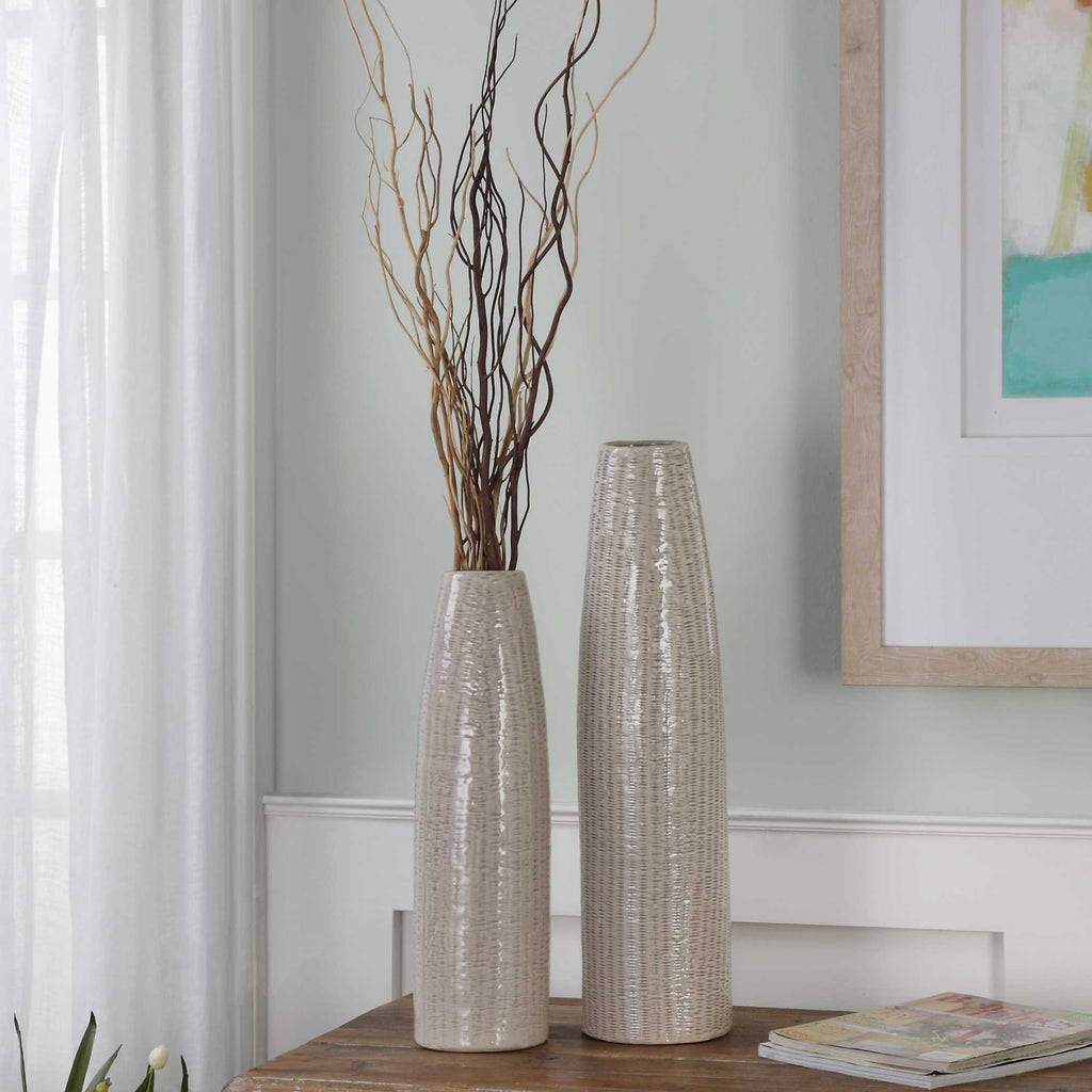 Sara Textured Ceramic Vases Set/2