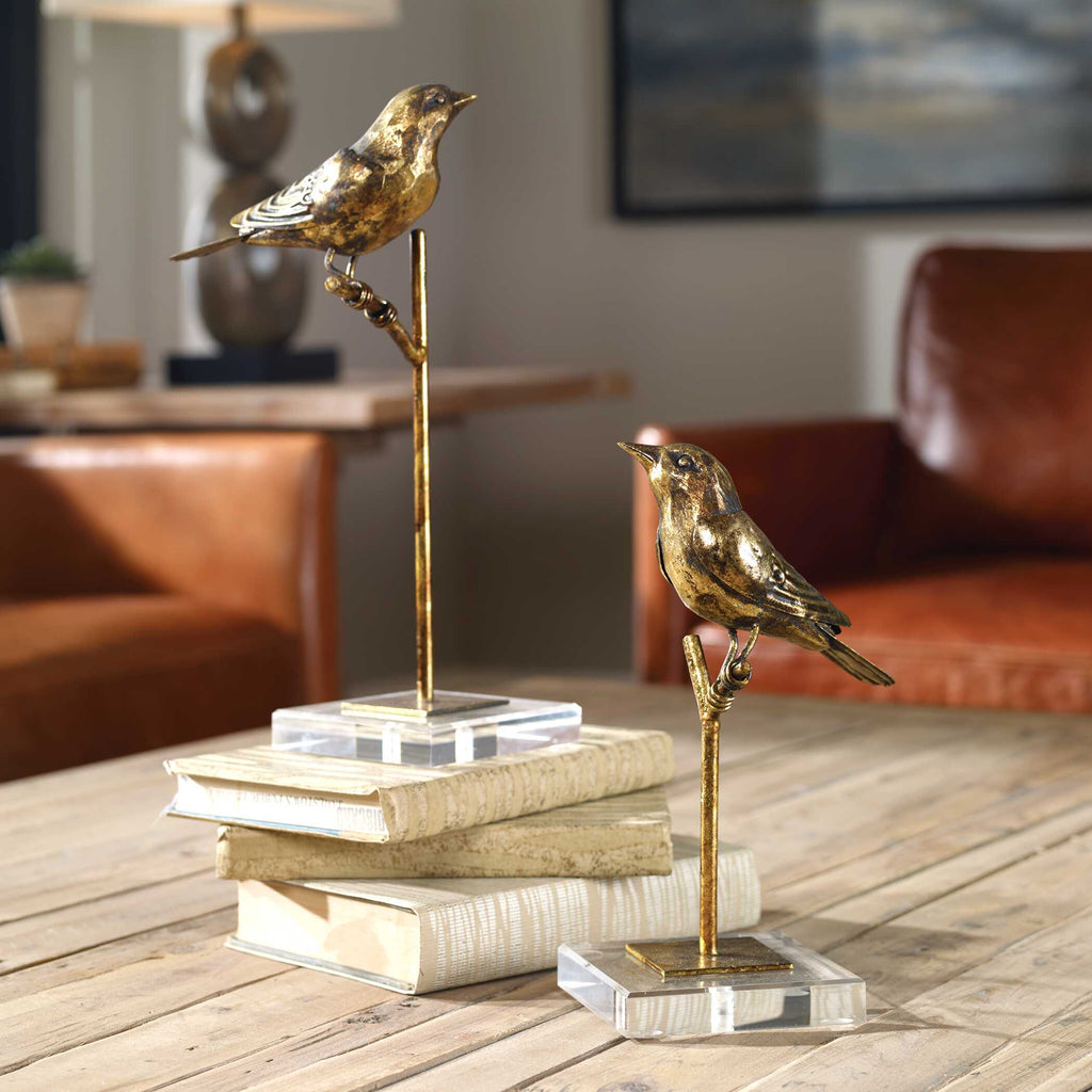 Passerines Bird Sculptures Set/2