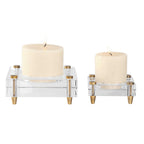 Claire Crystal Block Candleholders Set/2