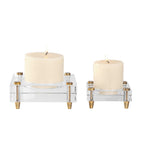 Claire Crystal Block Candleholders Set/2