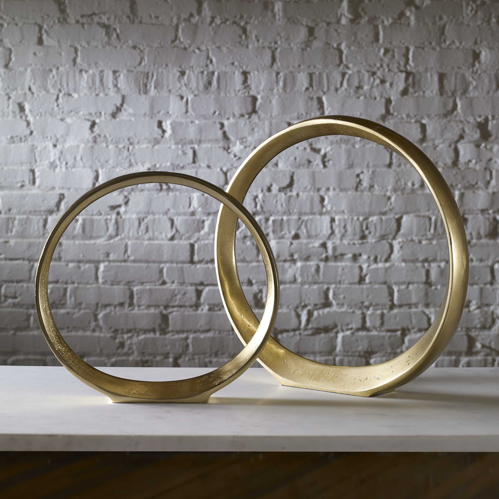 Jimena Gold Ring Sculptures Set/2