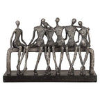 Camaraderie Aged Silver Figurine