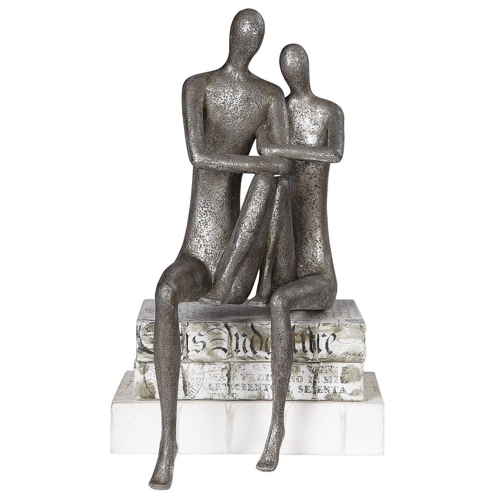 Courtship Antique Nickel Figurine