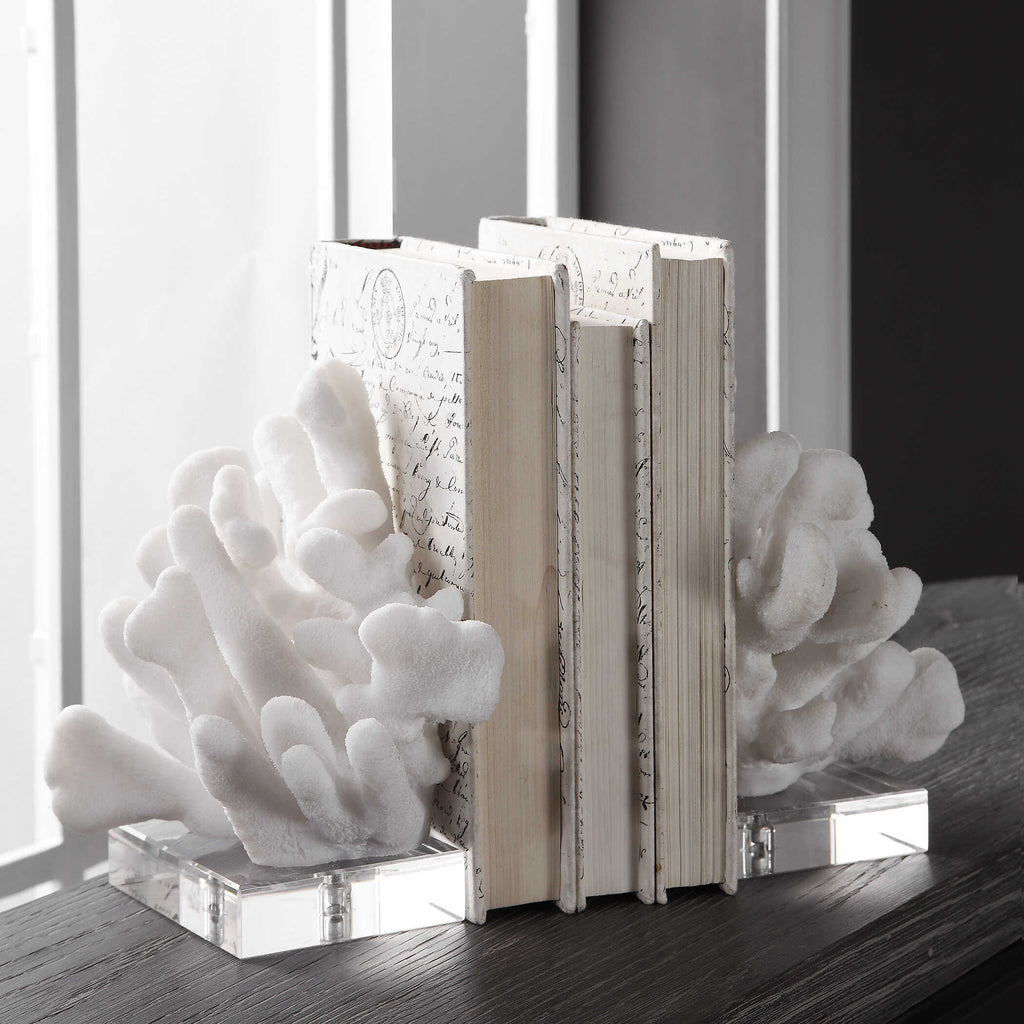 Charbel White Bookends Set/2