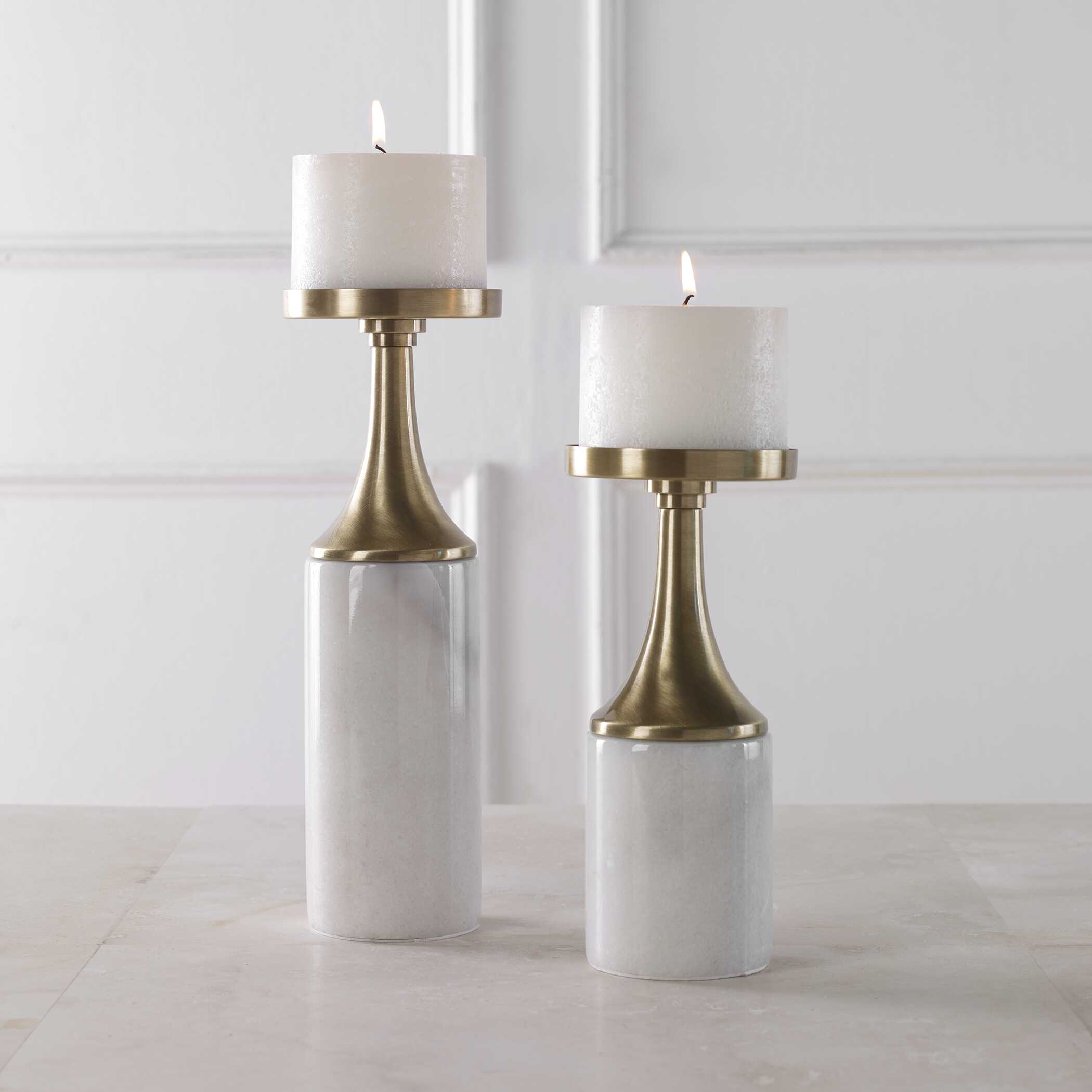 Castiel Marble Candleholders Set/2