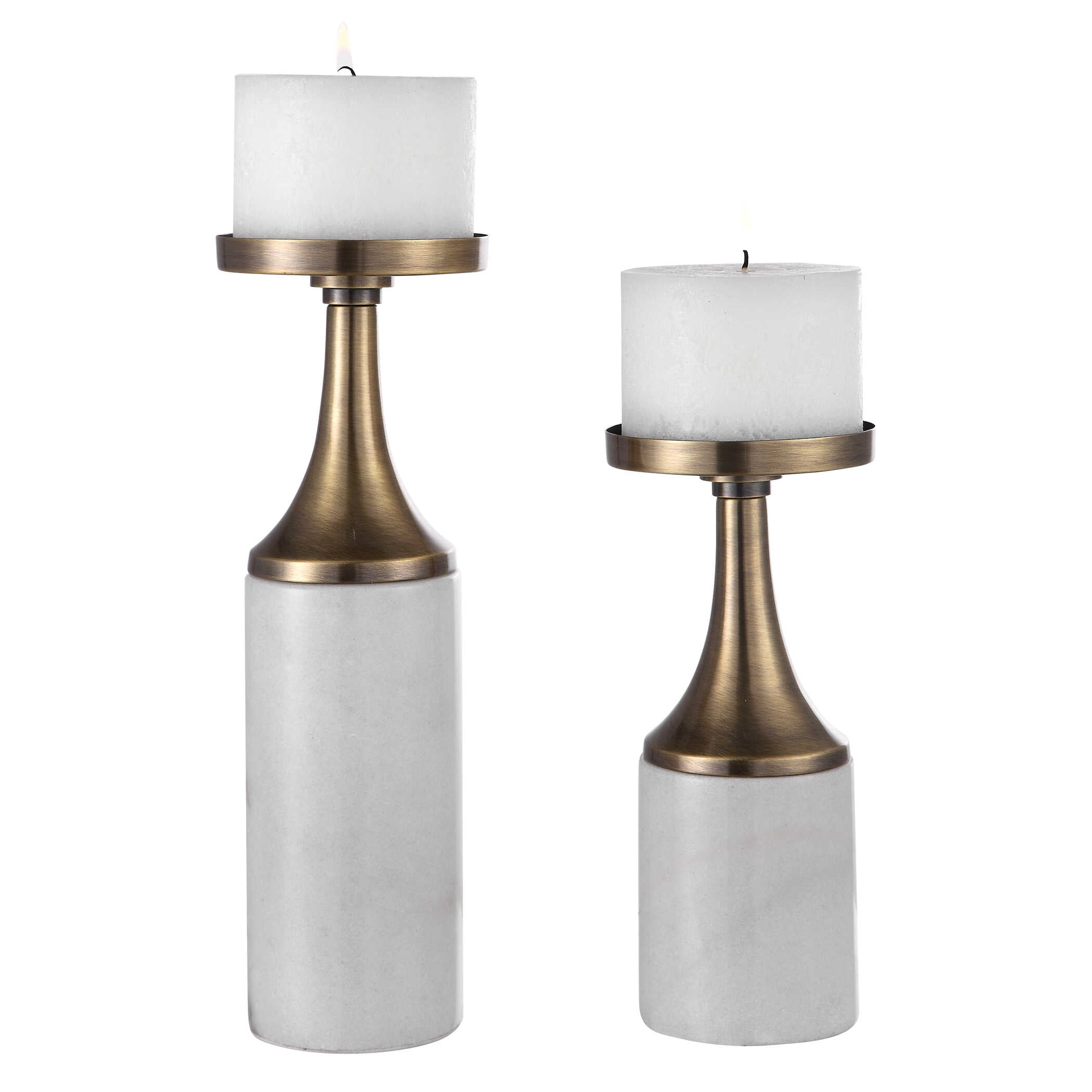 Castiel Marble Candleholders Set/2
