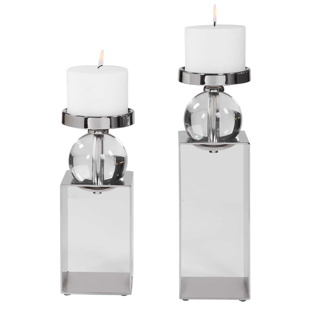 Lucian Nickel Candleholders Set/2