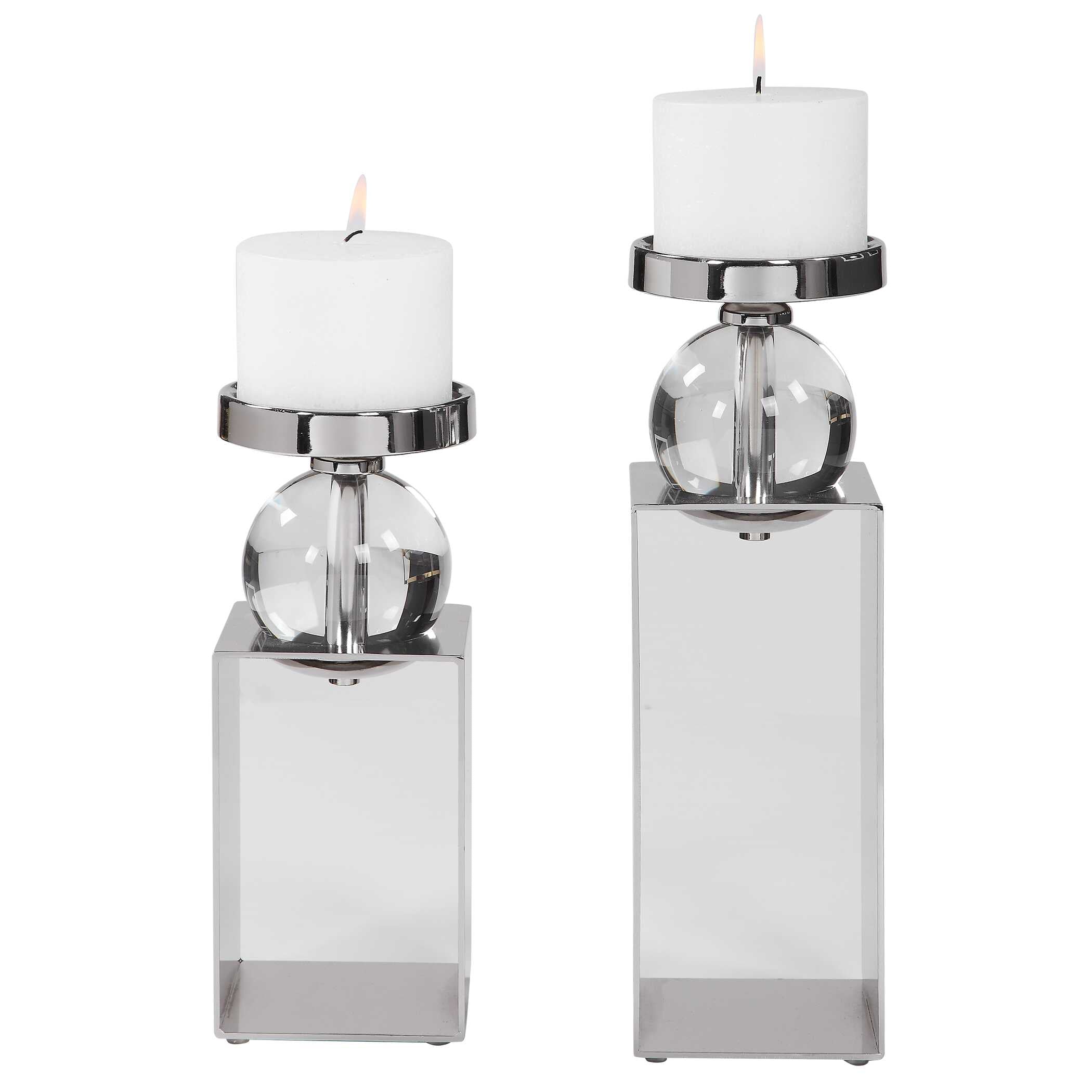 Lucian Nickel Candleholders Set/2