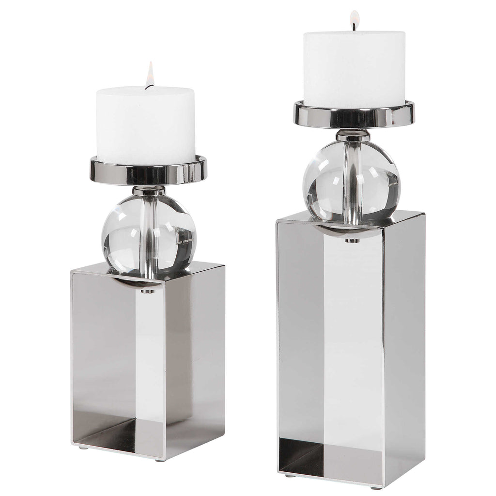 Lucian Nickel Candleholders Set/2