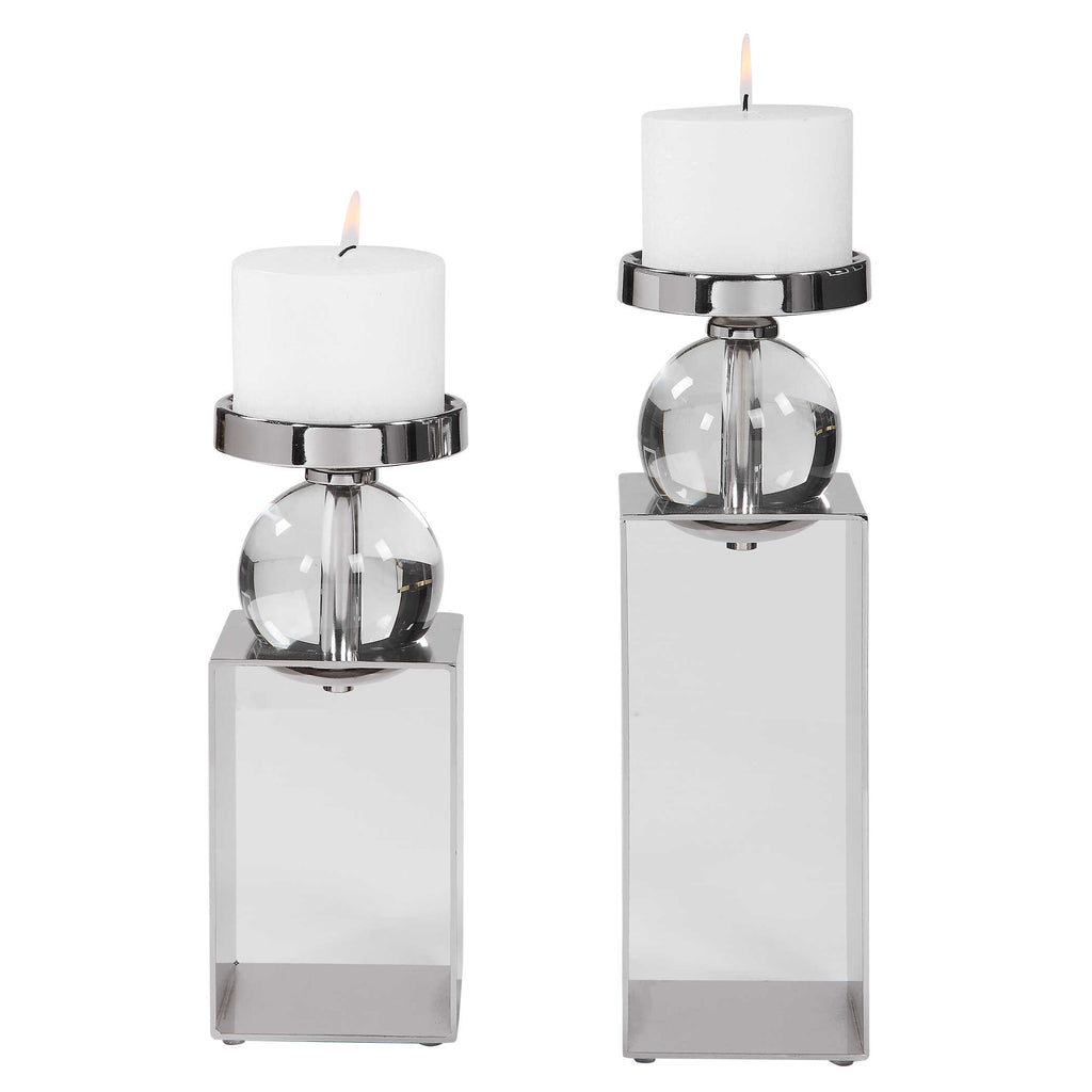 Lucian Nickel Candleholders Set/2