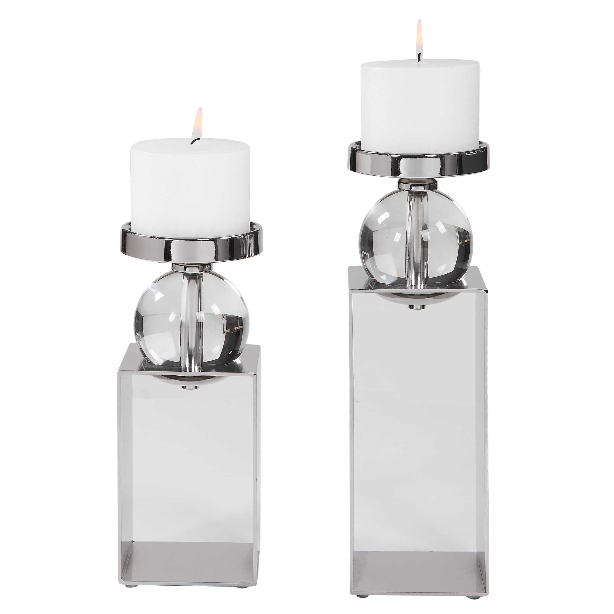 Lucian Nickel Candleholders Set/2