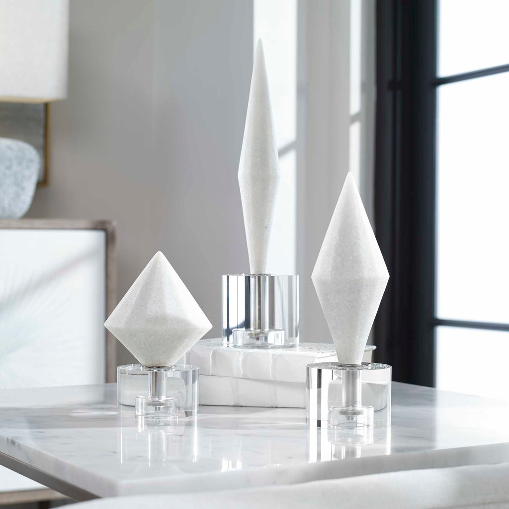 Alize White Stone Sculptures Set/3