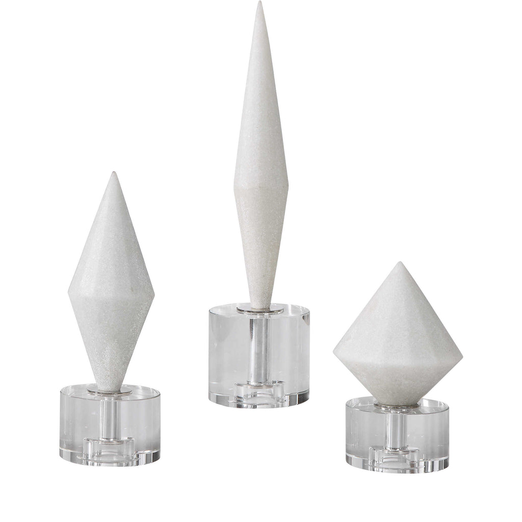 Alize White Stone Sculptures Set/3