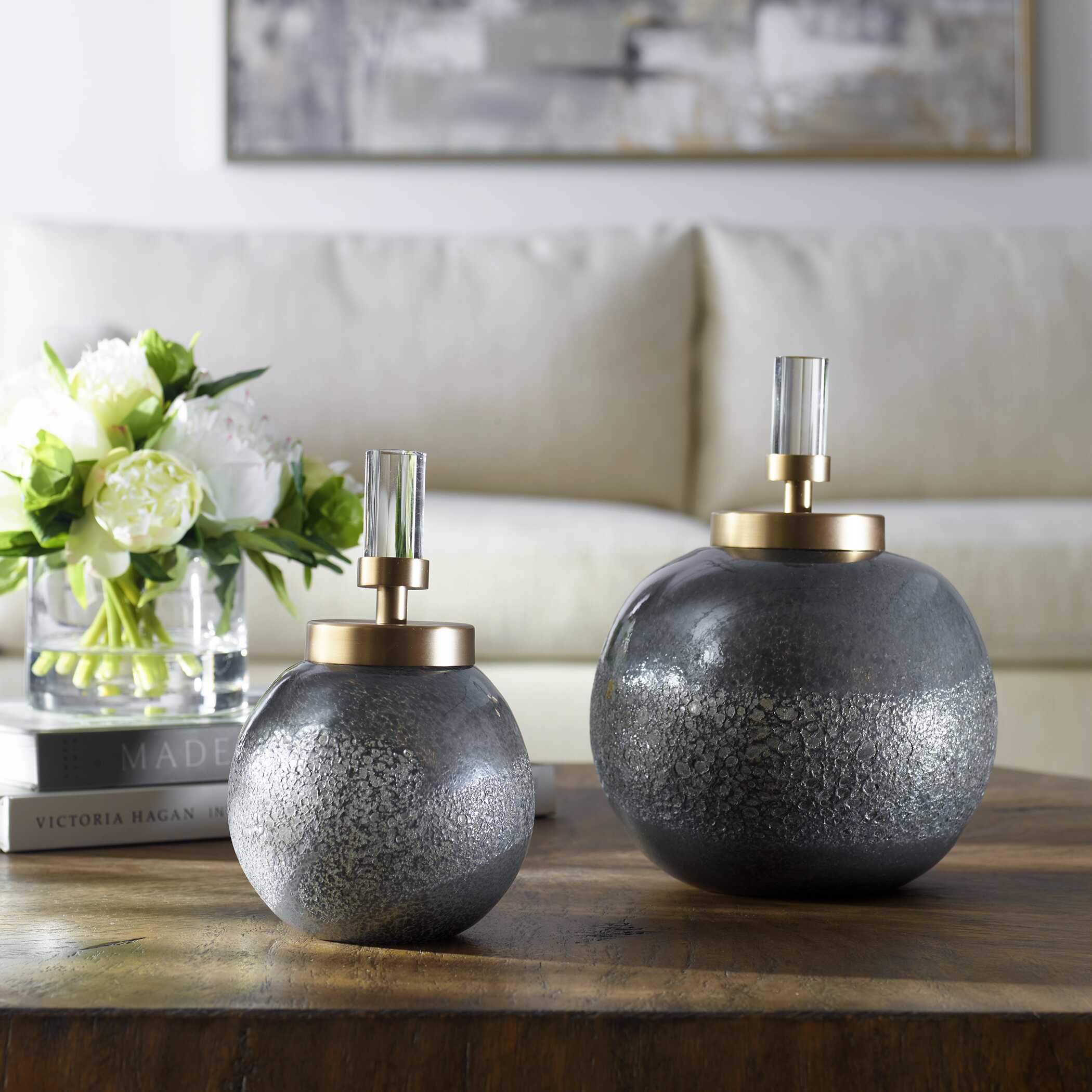 Cessair Art Glass Bottles Set/2