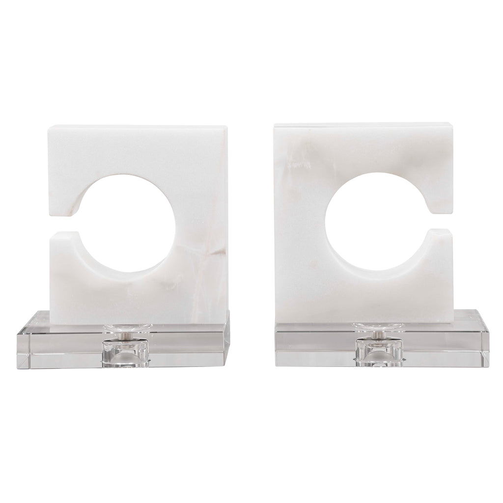 Clarin White & Gray Bookends Set/2