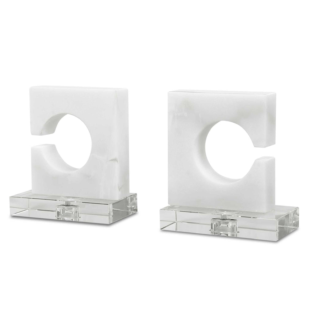 Clarin White & Gray Bookends Set/2