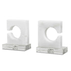 Clarin White & Gray Bookends Set/2